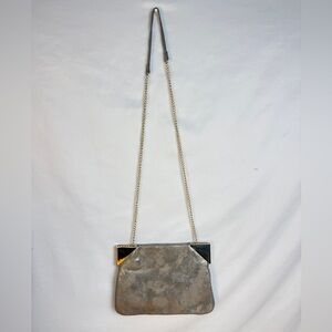Elegant Silver/Gold Metallic Chain Shoulder Bag